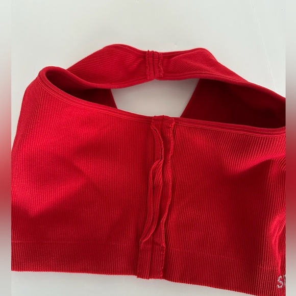 SET ACTIVE Ribbed One Shoulder Sculptflex Bra in Barn Red Size Large SEE NOTES - Picture 11 of 14